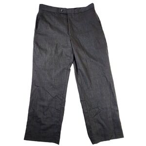 J. Ferrar Mens 36x30 Gray 100% Wool Dress Pants Flat Front Classic Fit Business